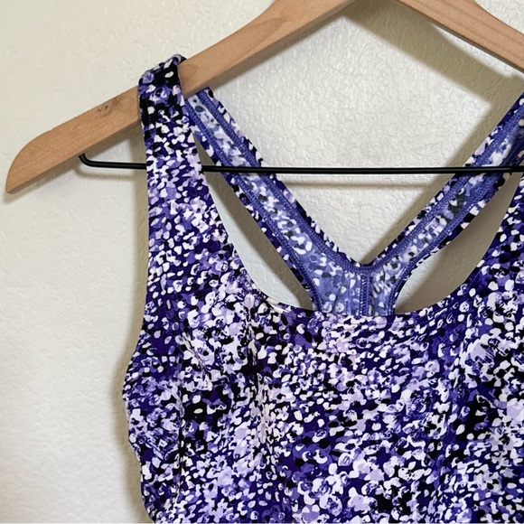 SPEEDO NWT 6 Blended Ink Ultraviolet Purple Dot One Piece Racerback Swimsuit - Picture 8 of 10